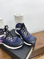 CC Sneaker 30mm Dark Blue White Suede And Wool