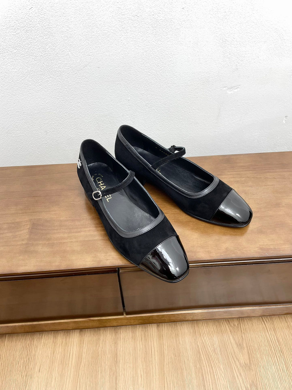 CC Mary Jane Black Suede And Calfskin