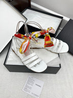 CC 25SS Sandals Three Straps White Calfskin 338324