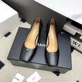 CC Square-Toe Pumps 65mm Black Sheepskin 427015