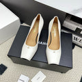 CC Square-Toe Pumps 65mm White Sheepskin 427016