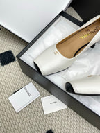 CC Square-Toe Pumps 65mm White Sheepskin 427016