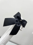 CC Big Bow Chunky Long Boots 80mm Black White Suede 427063