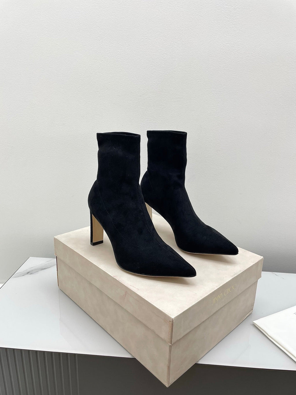 Jimmy Short Boots 85mm Black Suede 511611