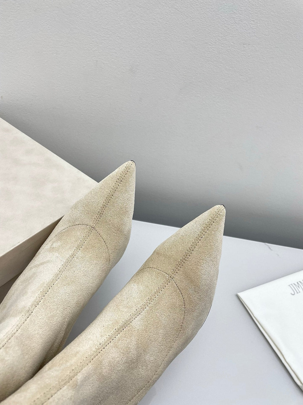 Jimmy Short Boots 85mm Ivory Suede 511613