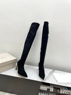 Jimmy Long Boots 85mm Black Suede  511616