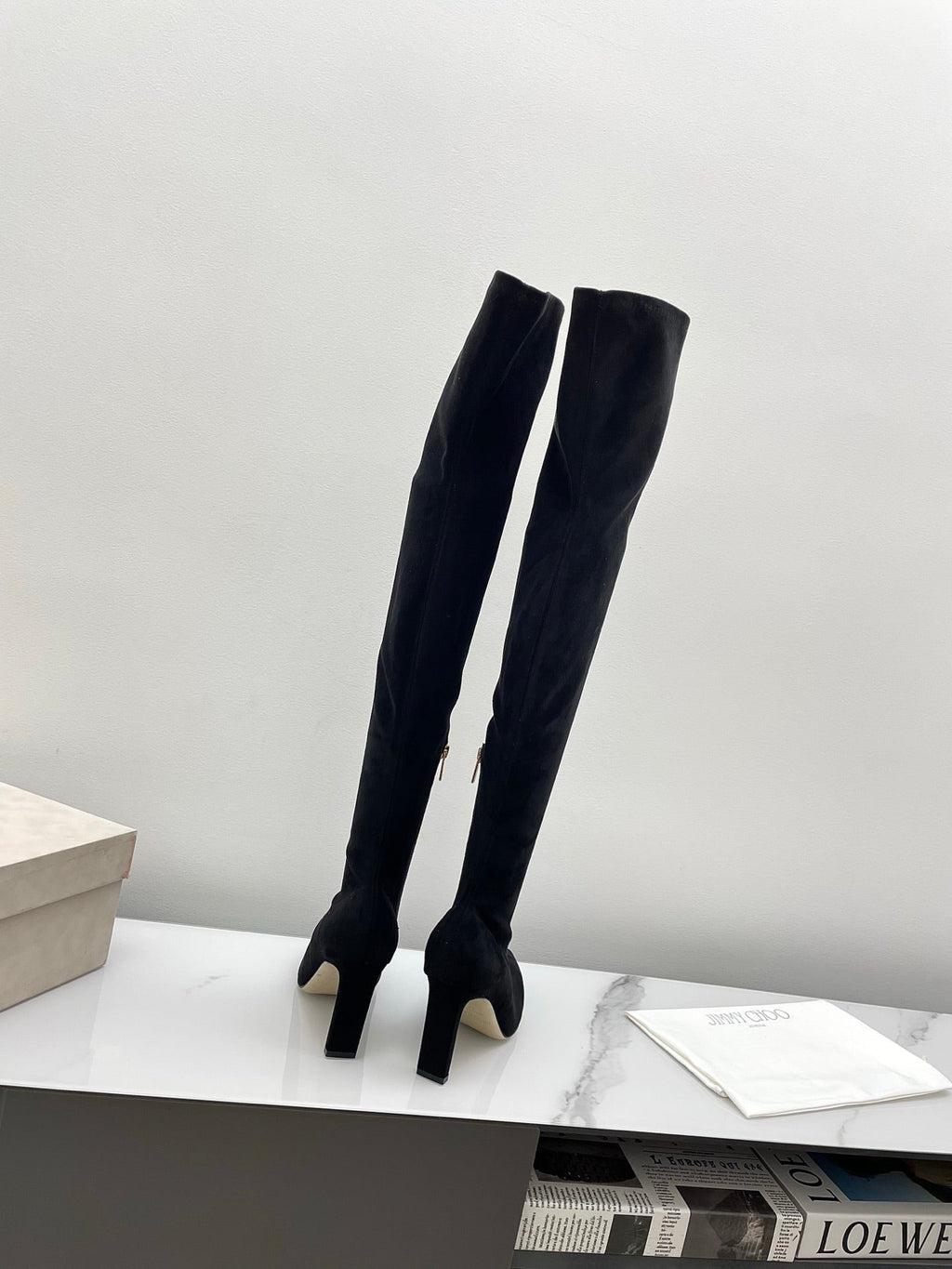 Jimmy Long Boots 85mm Black Suede  511616