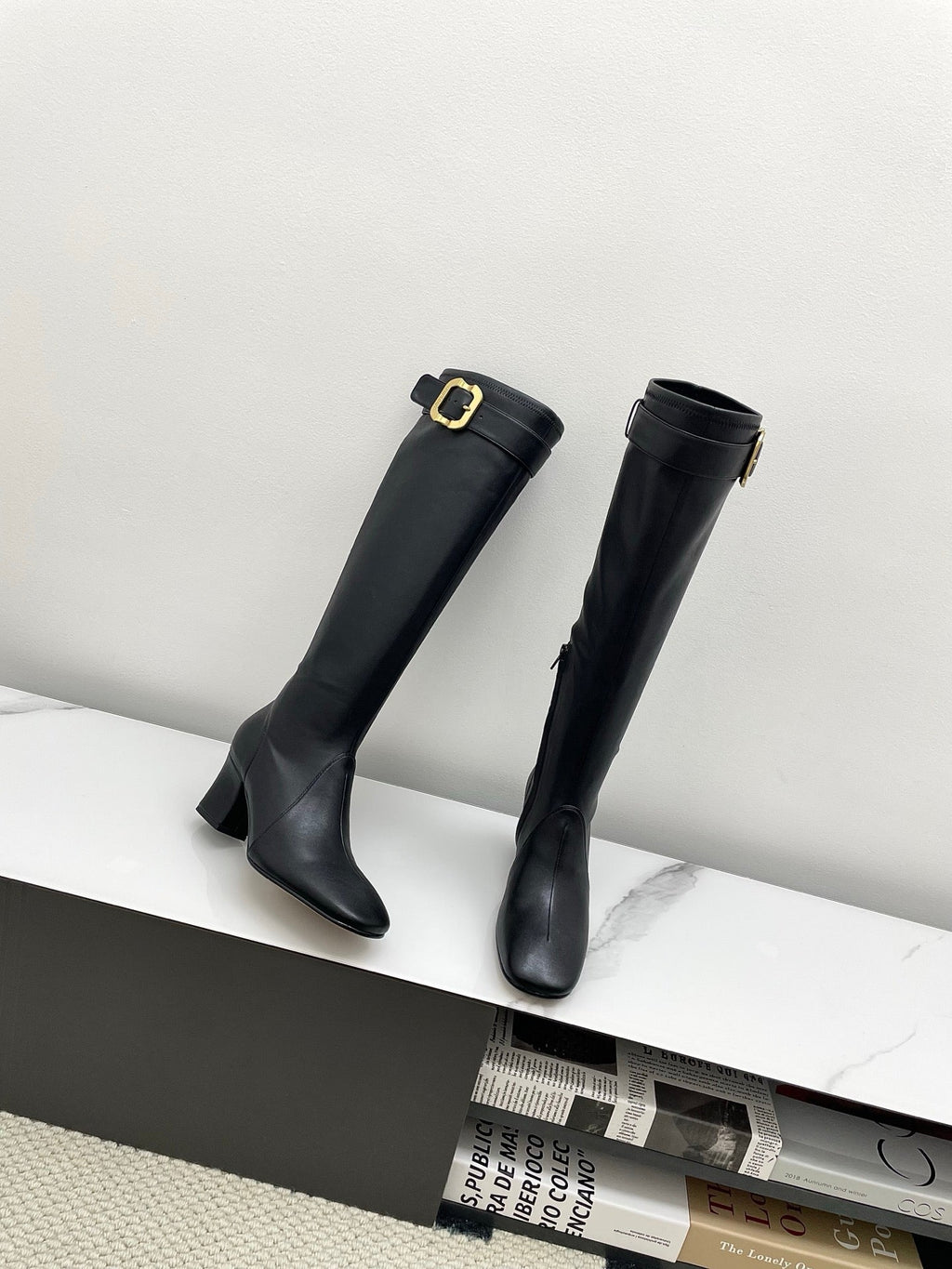Miumiu 25 Long Boot Black Leather 549776