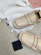 Miu Ruches Light Beige Leather 611333