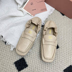 Miu Ruches Light Beige Leather 611333
