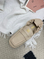 Miu Ruches Light Beige Leather 611333