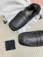 Miu Ruches Black Leather 611334
