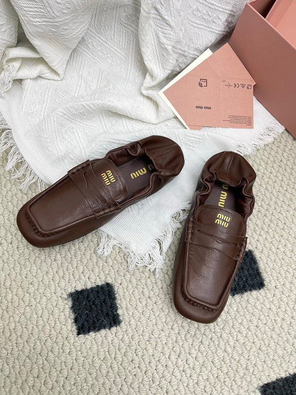 Miu Ruches Brown Leather 611335