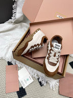 Miu Tyre Sneaker Brown White Suede 611341