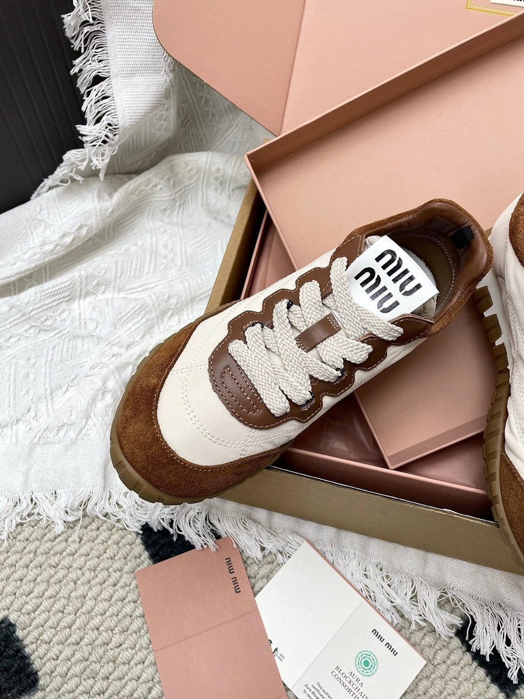 Miu Tyre Sneaker Brown White Suede 611341