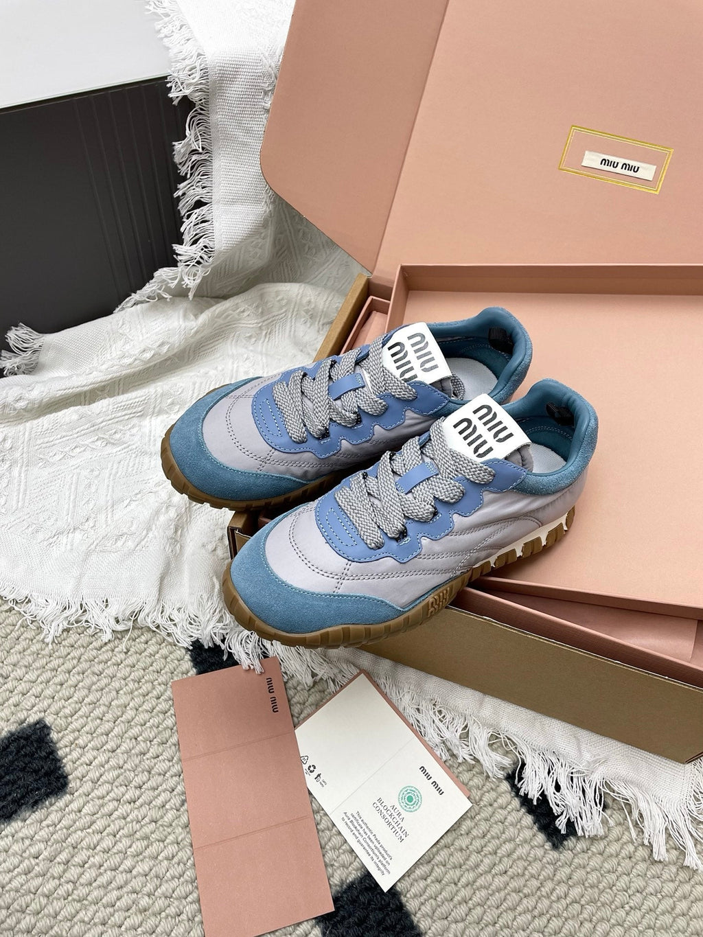 Miu Tyre Sneaker Grey Blue Suede 611342