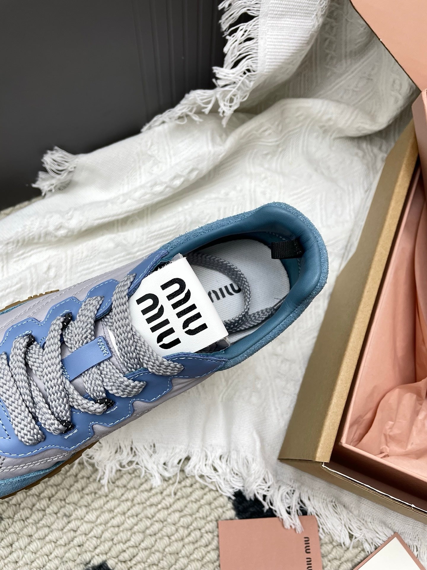 Miu Tyre Sneaker Grey Blue Suede 611342