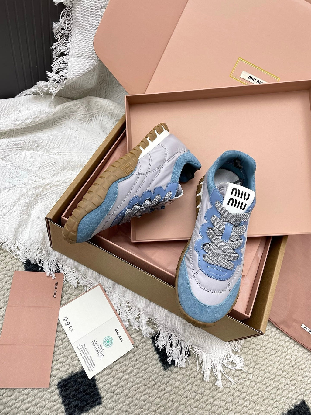 Miu Tyre Sneaker Grey Blue Suede 611342