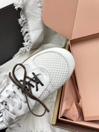 Miu Gymnasium Sneaker White Mesh Suede 611344