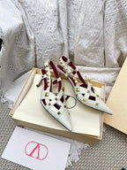 VT Studdy Kidskin Pumps 60mm White Goatskin 611369