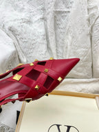 VT Studdy Kidskin Pumps 60mm Red Goatskin 611372