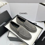 CC 26s Double C Loafers Gray Suede 645305