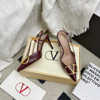 VT Signature Slingback Burgundy Embossed Cowhide 726944