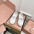 Miu 26s Mary Jane Ballerinas Brown White Calfskin 726832