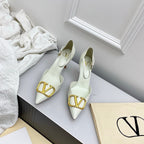 Valentino D'Orsay Slingback 6cm Ivory Cowhide 726947