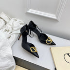 Valentino D'Orsay Slingback 6cm Black Cowhide 726949