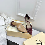 Valentino D'Orsay Slingback 6cm Burgundy Patent Leather 726950