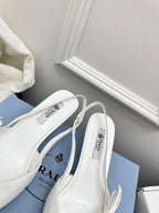 Prada 26s Slingback White Patent Leather 726981