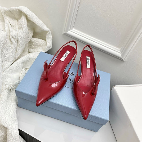 Prada 26s Slingback Burgundy Patent Leather 726982