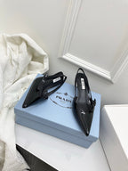 Prada 26s Slingback Black Patent Leather 726983