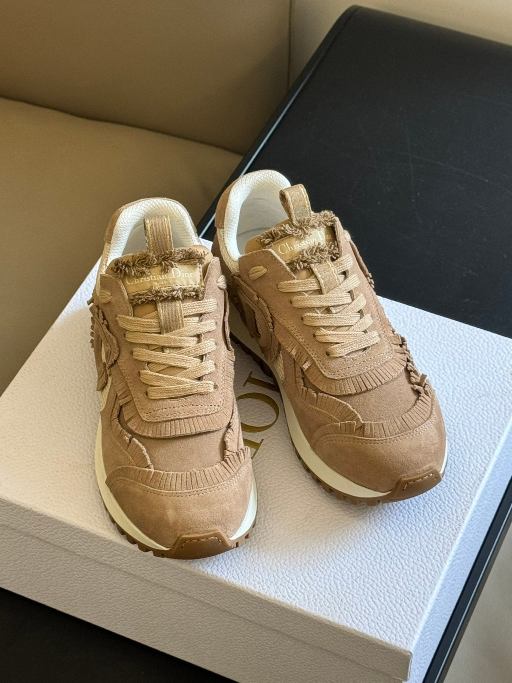 Cest CD Sneaker Brown Suede Calfskin and Mesh