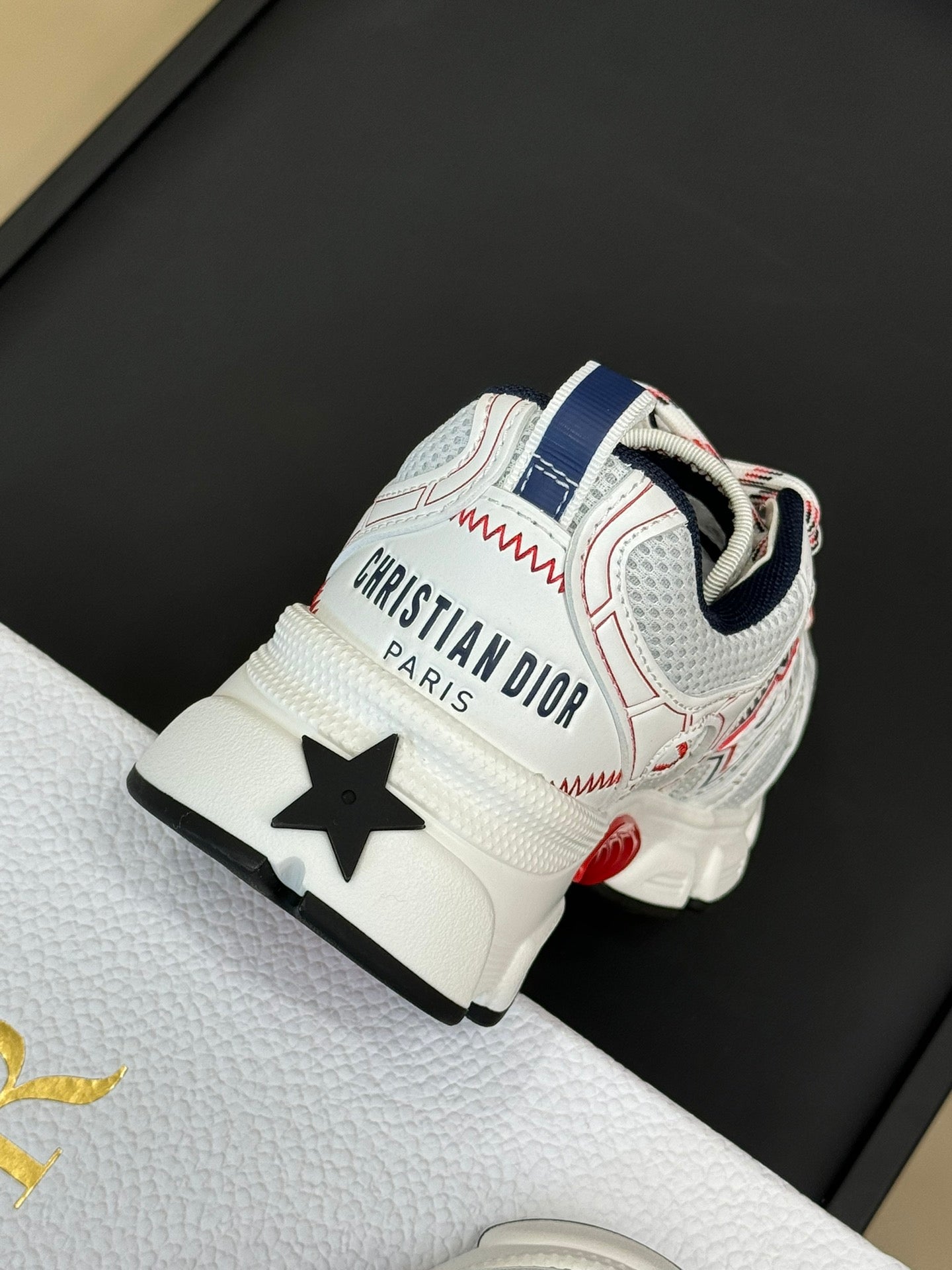 CD Chrono Sneaker White Mix Red Mesh Fabric 992629