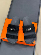 HM Jackson Sandal Black calfskin 212733