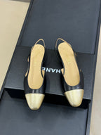 CC Classic Slingback Black Mix Gold Metallic Goatskin 282283