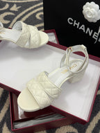 CC 25SS Honey Sandals 5cm White Lambskin 319632