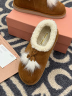 MiuMiu snow boots brown suede wool 521939