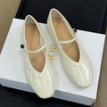 CD New Ballet Flat White Cream Patent Leather 561790