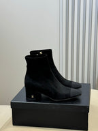 CC 26FW Ankle Boot Black Suede Fabric 623146