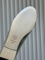 CC 26ss Ballet Flats Black Sliver Leather Fabric 623150