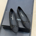 CC 26ss Ballet Flats Black Tweed Fabric 623151