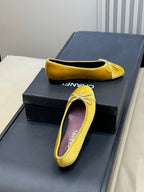 CC 26ss Ballet Flats Yellow Velvet 623154