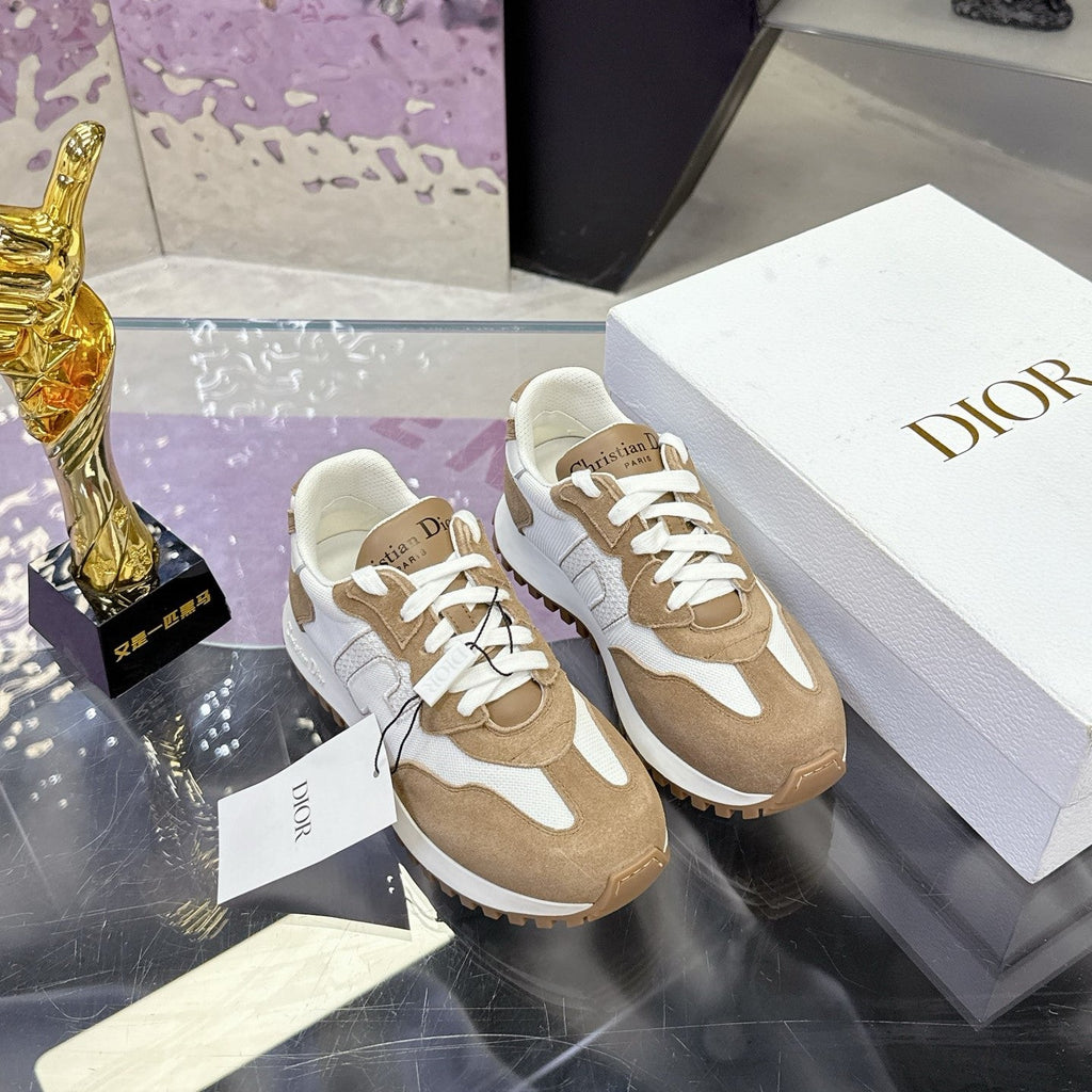 CD C'est Dior Sneaker Taupe White Mesh Suede Calfskin 546577