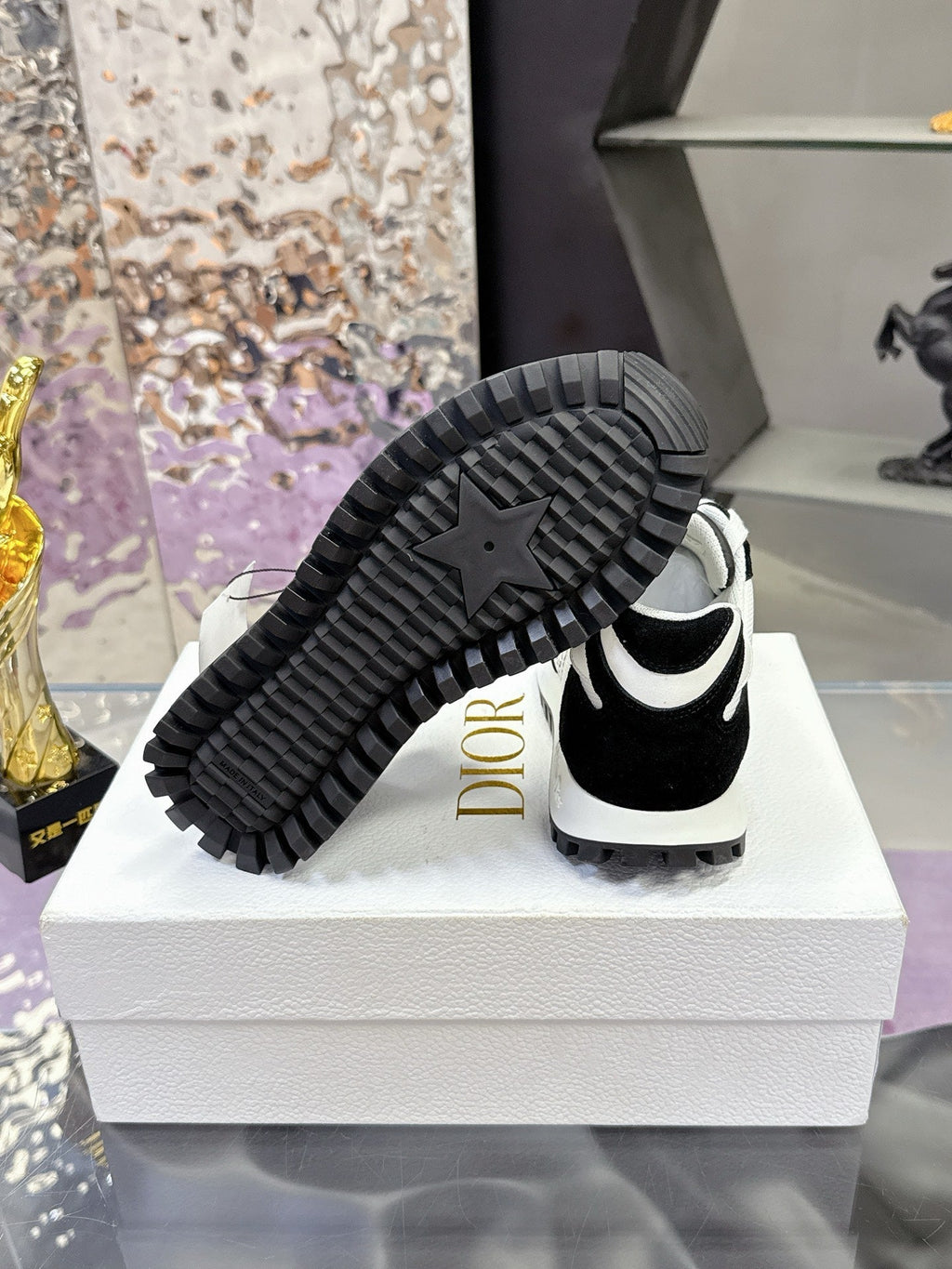 CD C'est Dior Sneaker Black White Mesh Suede Calfskin 546579