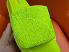 CD AQUA EMBROIDED SANDAL CHARTREUSE FABRIC