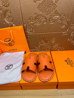HM Men's Izmir Slide Orange Cowhide 544058