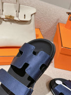 CHYPRE SANDAL BLACK MIX LIGHT BERRY CALFSKIN